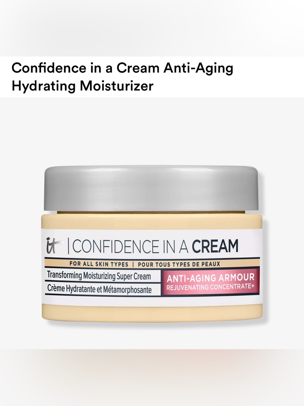 IT Cosmetics Confidence in a Cream Anti-Aging Hydrating Moisturizer new